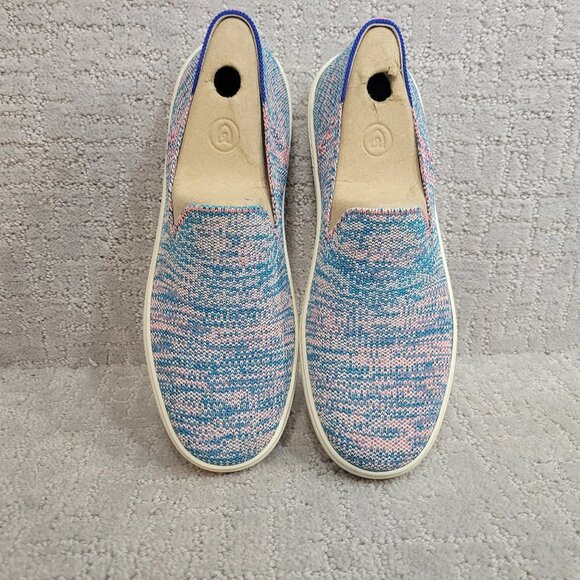 ROTHY'S The Sneaker Women's Size 9 Turquoise Melange Slip On Textile Flat Shoe - Picture 2 of 12